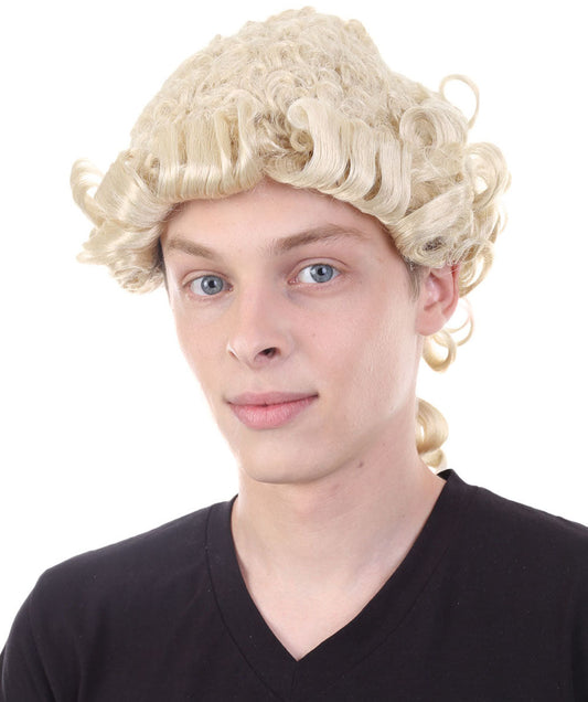 Mens Colonial Judge Wigs | Blonde Historical Wigs | Premium Breathable Capless Cap