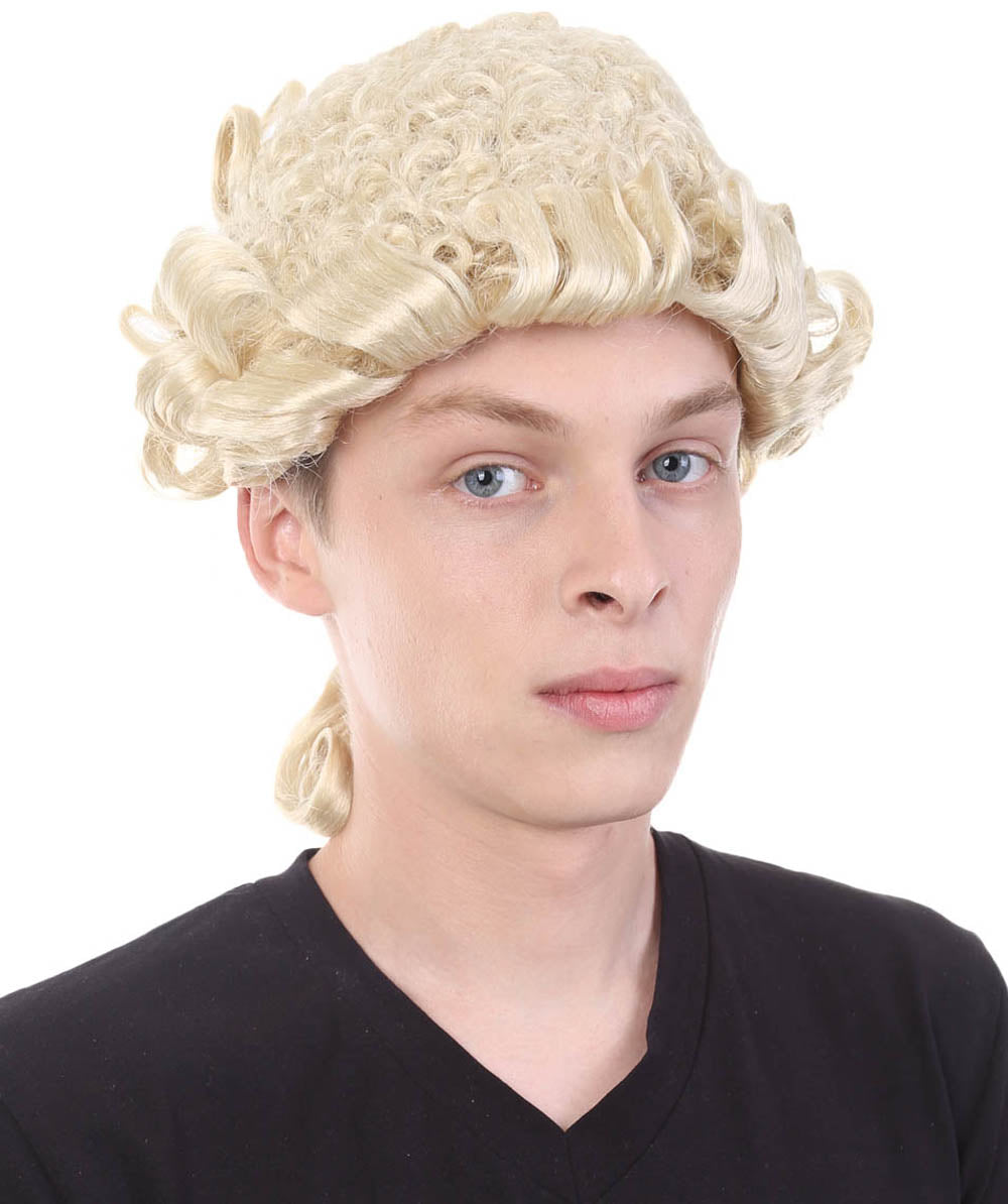 Mens Colonial Judge Wigs | Blonde Historical Wigs | Premium Breathable Capless Cap