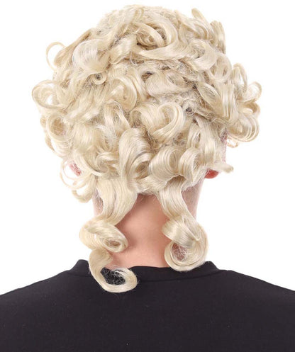 Mens Colonial Judge Wigs | Blonde Historical Wigs | Premium Breathable Capless Cap