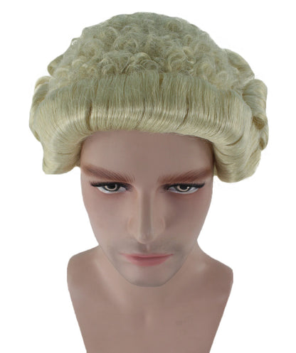 Mens Colonial Judge Wigs | Blonde Historical Wigs | Premium Breathable Capless Cap