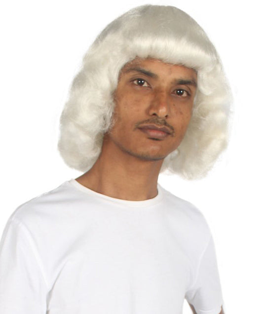 Colonial Wavy White Historical Wig