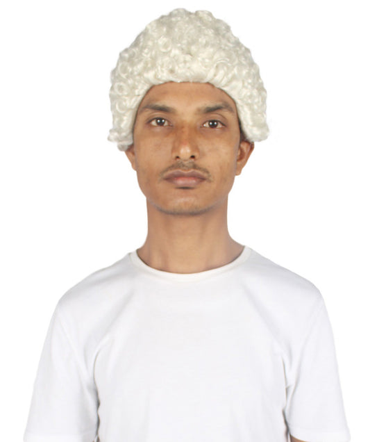 Curly Judge White Historical Wig