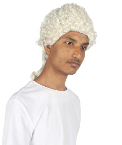 Curly Judge White Historical Wig