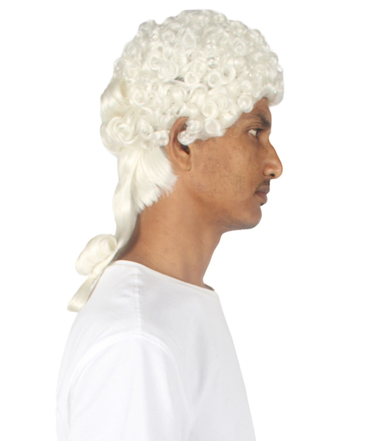 Curly Judge White Historical Wig