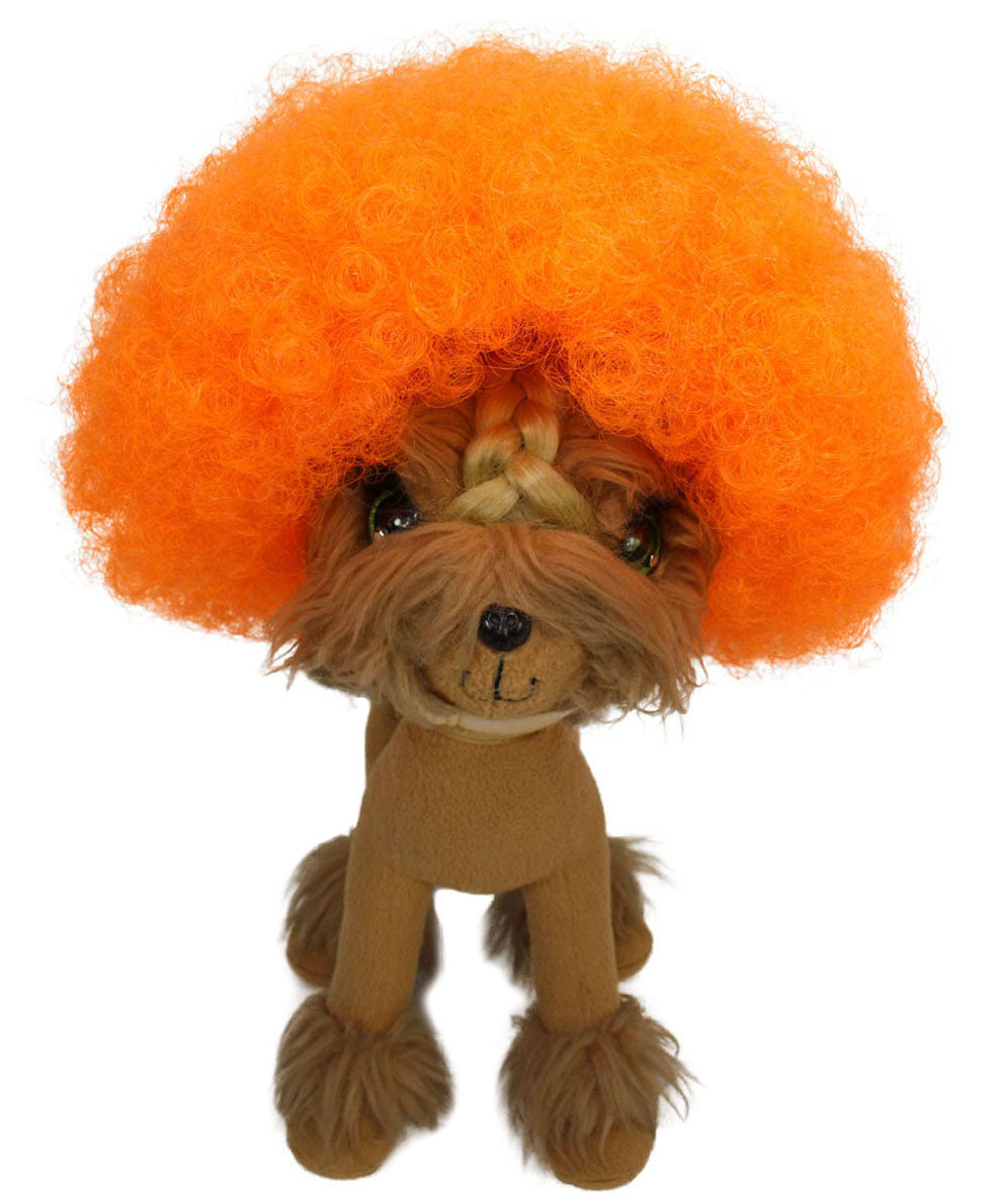 Orange Pet Afro Wig