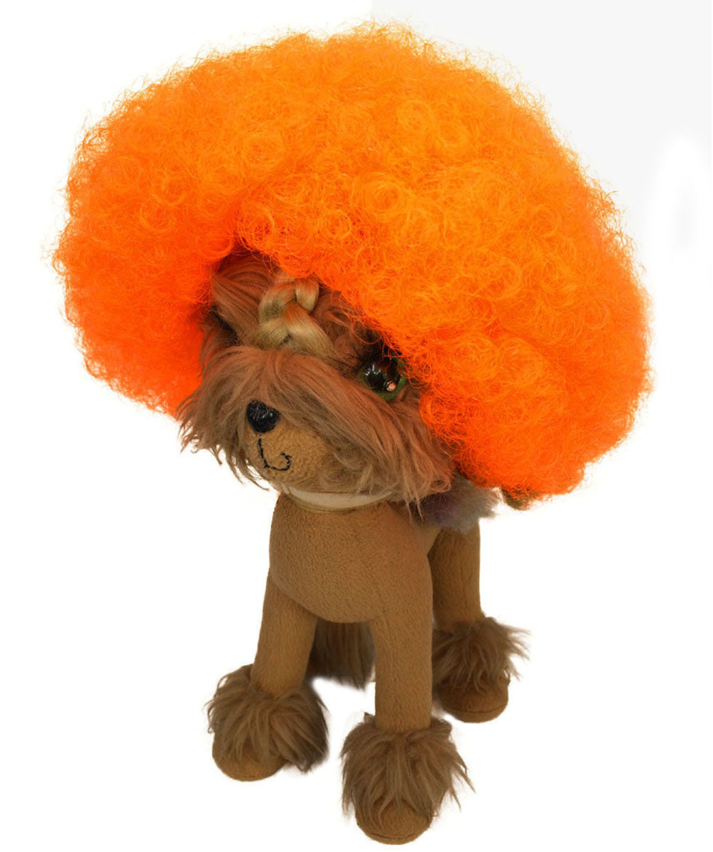 Orange Pet Afro Wig