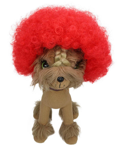 red pet afro wig