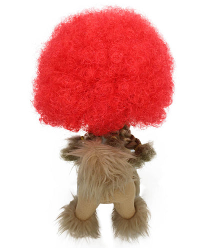 red pet afro wig