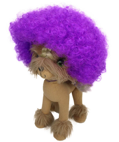 purple pet afro wig