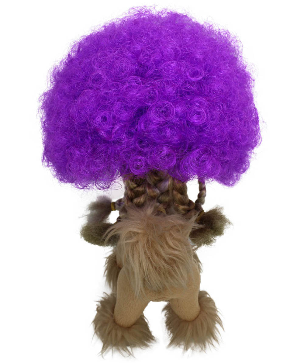 purple pet afro wig