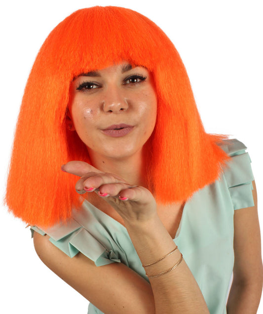 Neon Orange Large Celebrity Cosplay Wig