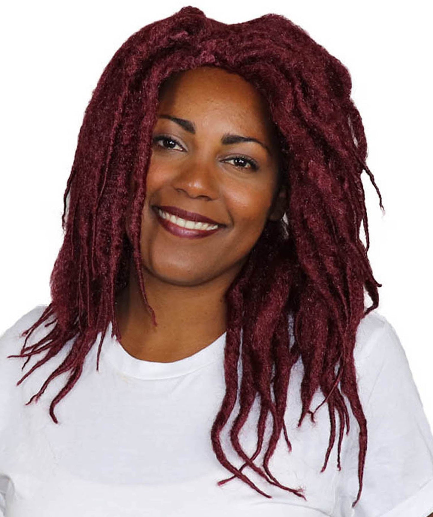 Long Burgundy Dreadlocks Women's Wig | Dramatical Halloween Wig | Premium Breathable Capless Cap