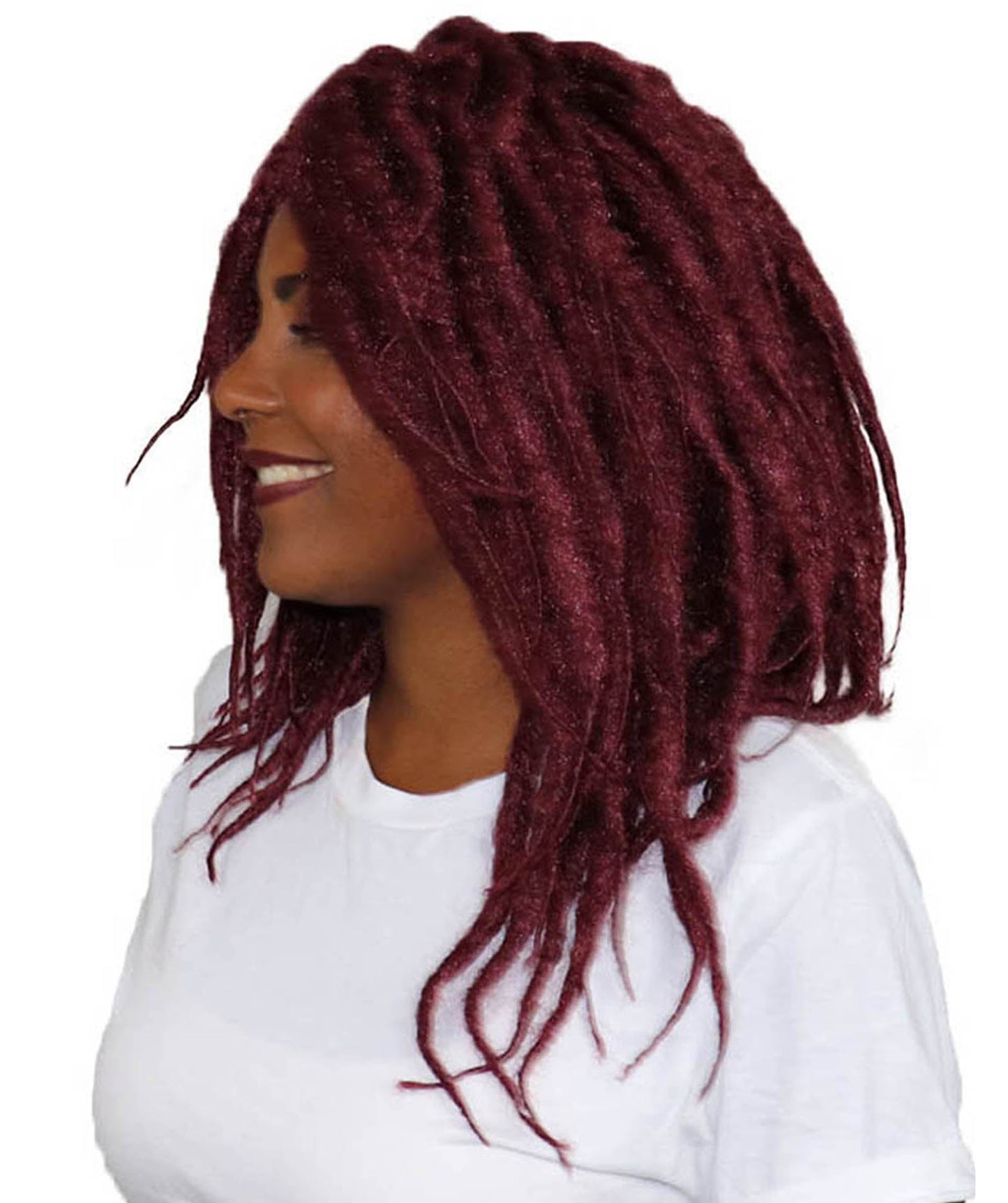 Long Burgundy Dreadlocks Women's Wig | Dramatical Halloween Wig | Premium Breathable Capless Cap