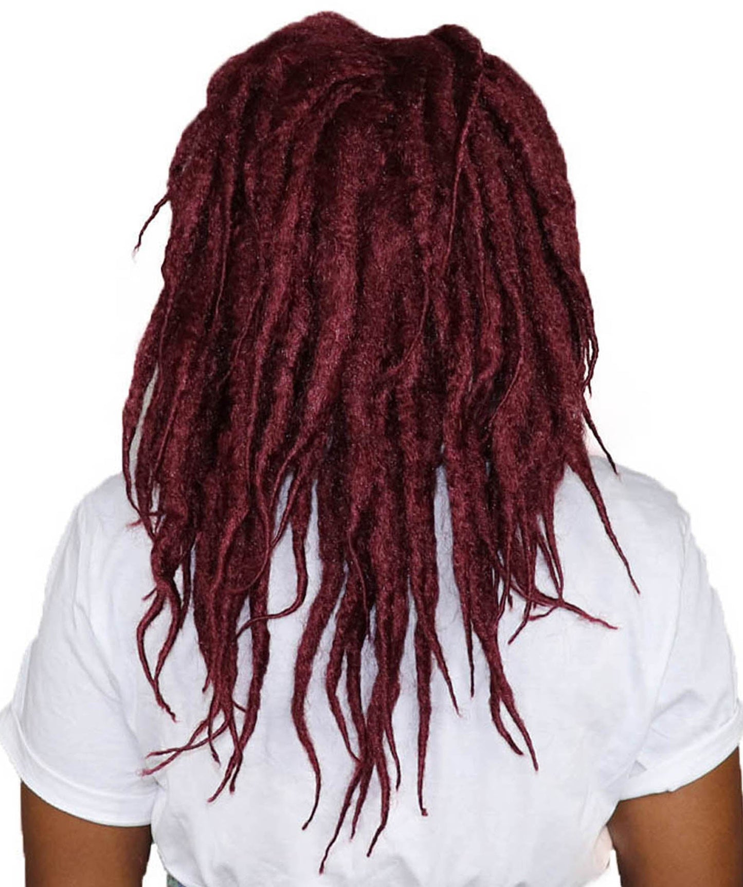 Long Burgundy Dreadlocks Women's Wig | Dramatical Halloween Wig | Premium Breathable Capless Cap