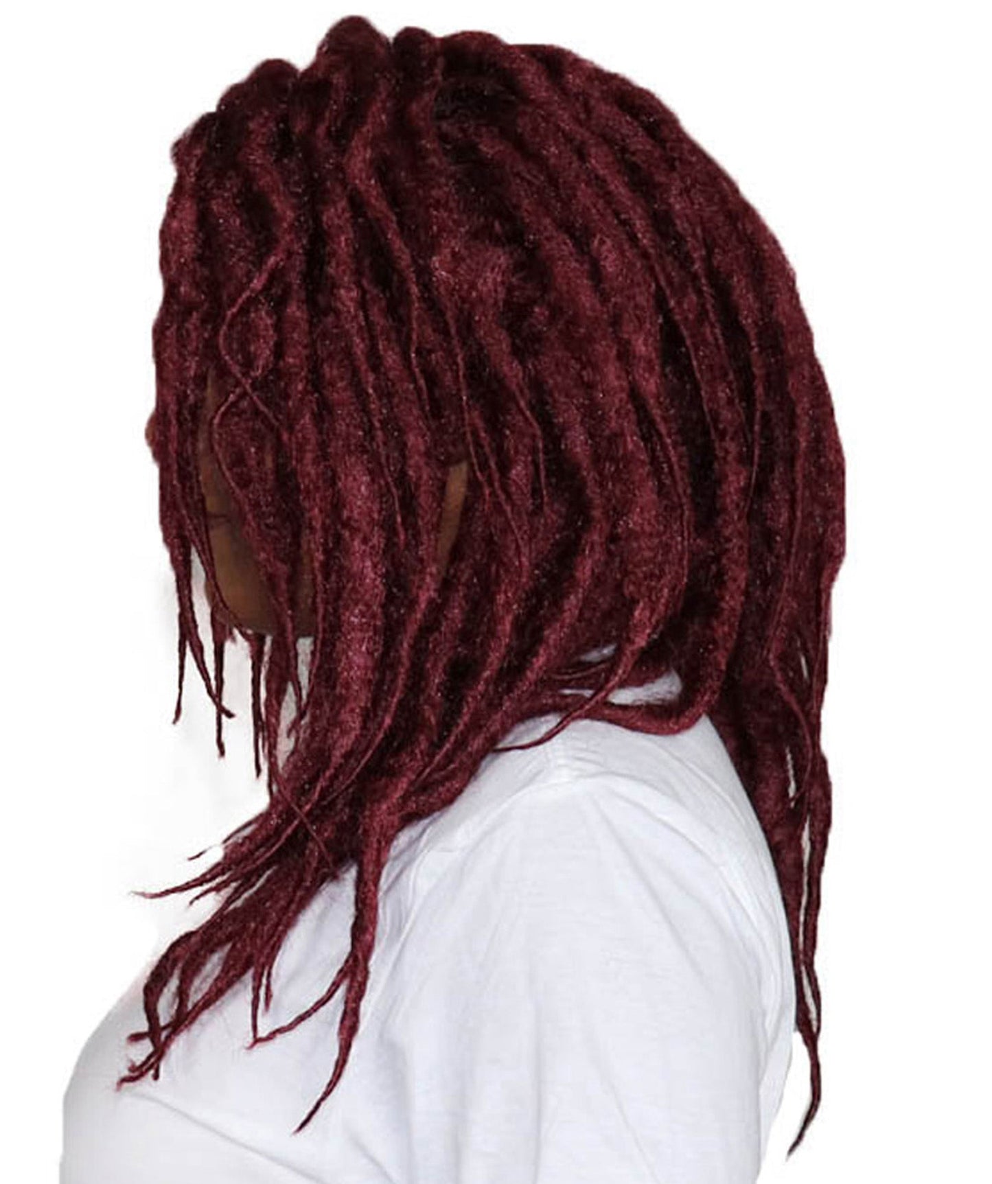 Long Burgundy Dreadlocks Women's Wig | Dramatical Halloween Wig | Premium Breathable Capless Cap