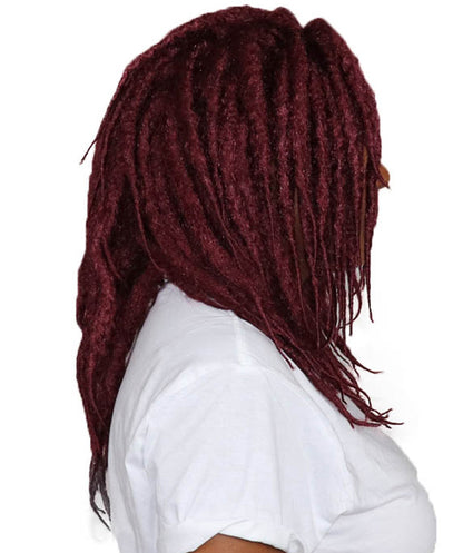 Long Burgundy Dreadlocks Women's Wig | Dramatical Halloween Wig | Premium Breathable Capless Cap