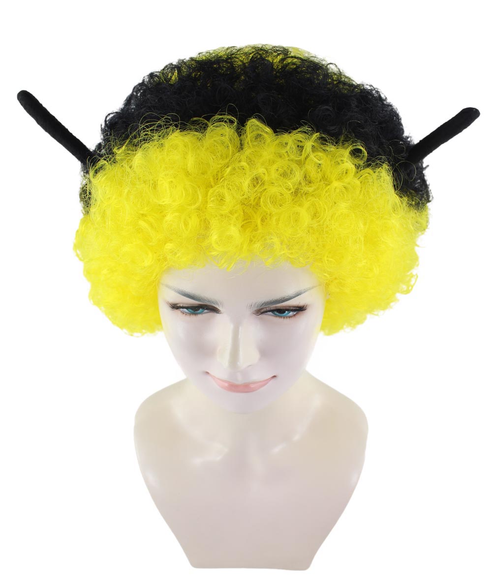 Bee Unisex Wig | Jumbo Super Size Afro Yellow Black Halloween Wig | Premium Breathable Capless Cap