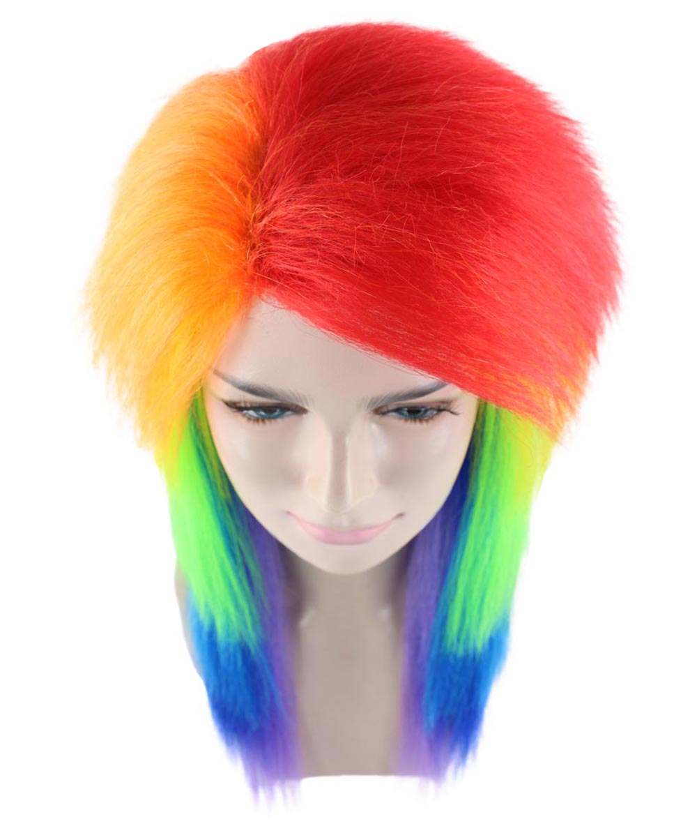 TV/Movie Rainbow Big Mullet Wig