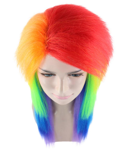 TV/Movie Rainbow Big Mullet Wig