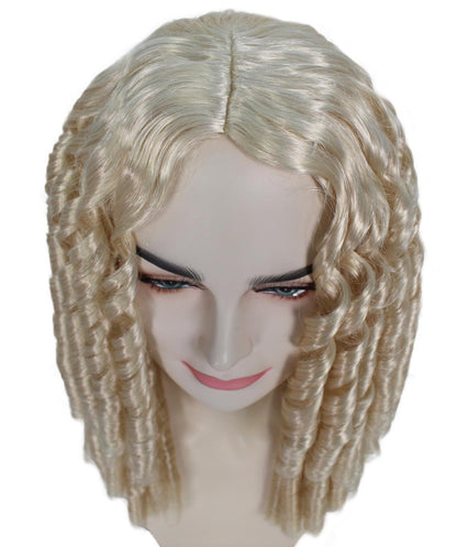 Film Star Long Spiral Curls Womens Wig | Blonde Fancy Character Halloween Wig | Premium Breathable Capless Cap