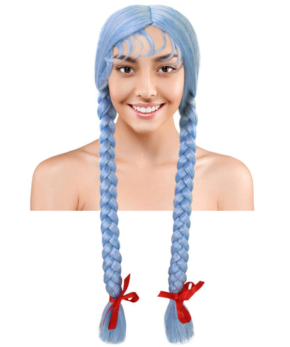 Ice Blue Blend Multiple Colors Option Long Braided Wig