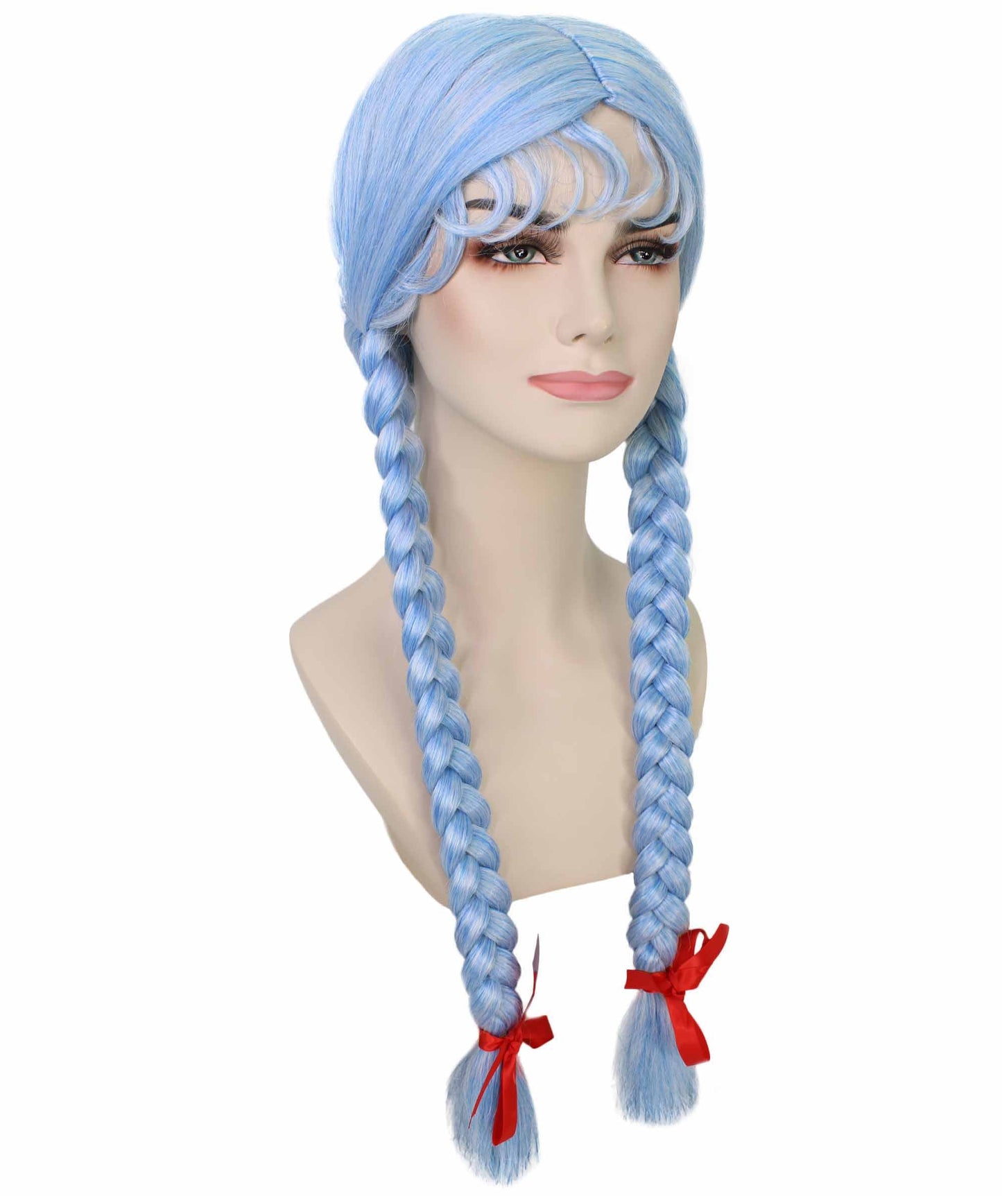 Ice Blue Blend Multiple Colors Option Long Braided Wig