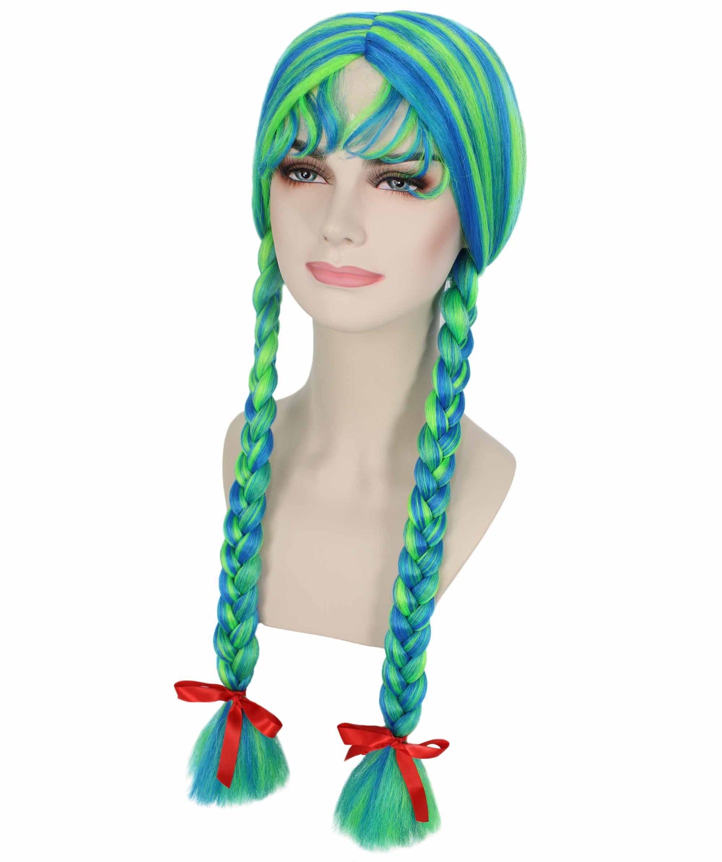 Green Ombre Multiple Colors Option Long Braided Wig