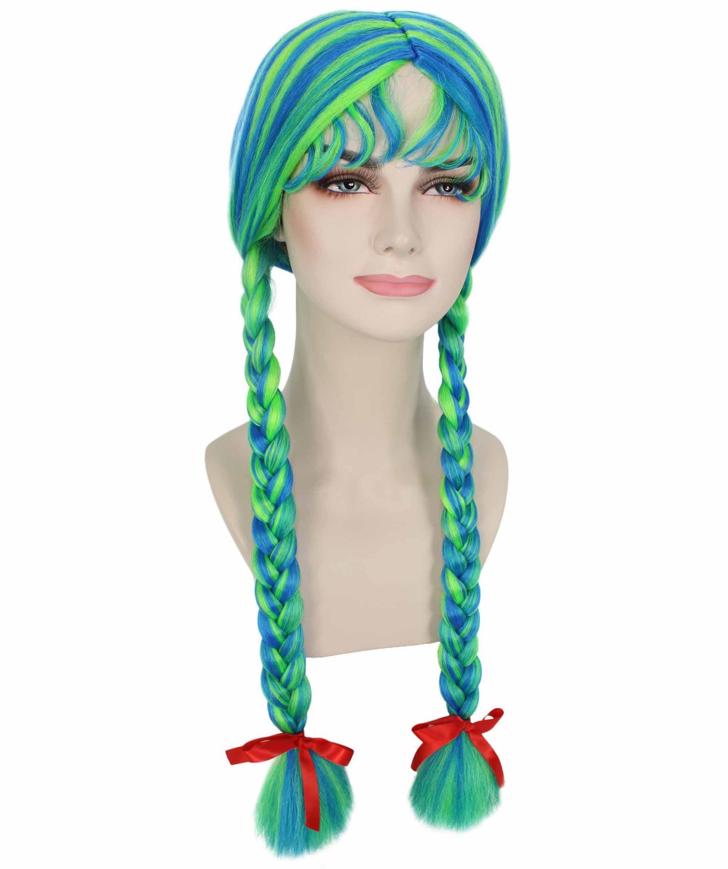 Green Ombre Multiple Colors Option Long Braided Wig