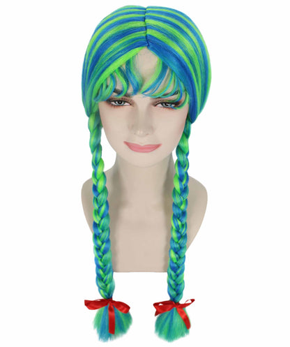 Green Ombre Multiple Colors Option Long Braided Wig