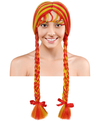 Orange Ombre Multiple Colors Option Long Braided Wig