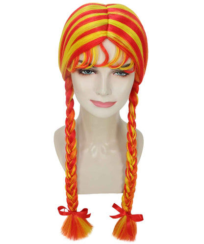 Orange Ombre Multiple Colors Option Long Braided Wig