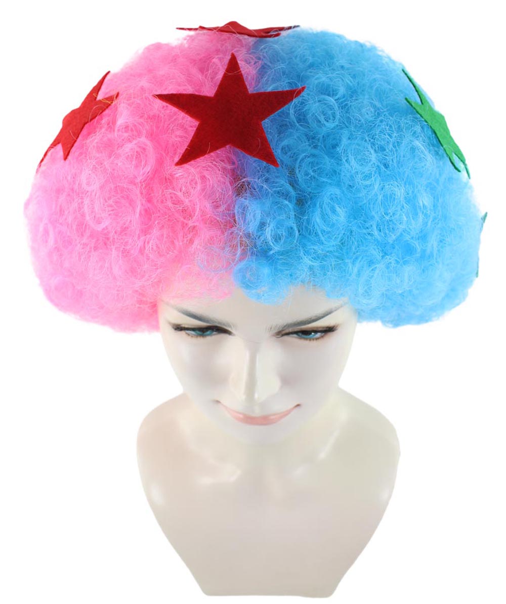 Pink & Sky Blue Jumbo Afro Cosplay Wig