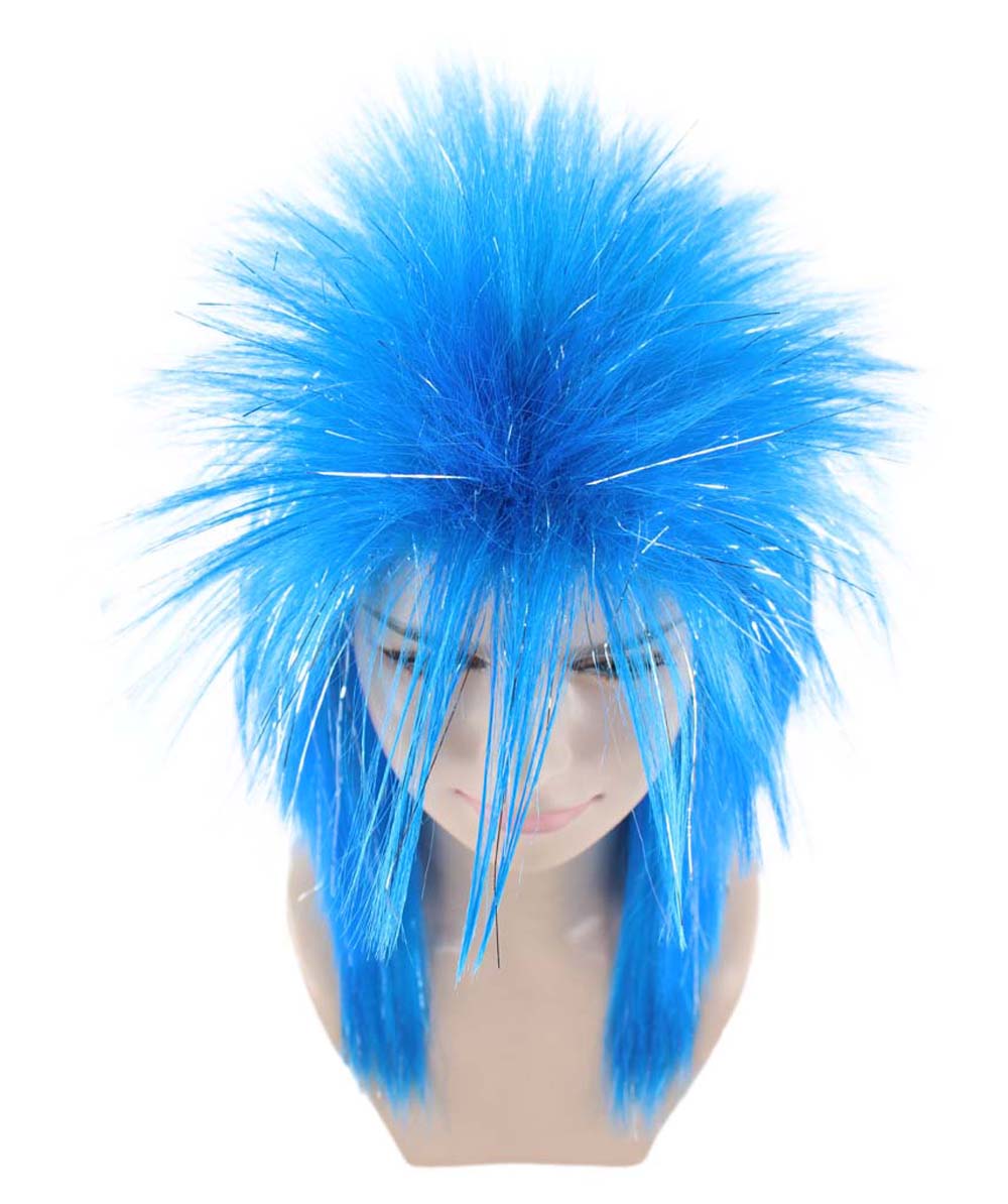 Blue Rocking Diva Tinsel Wig