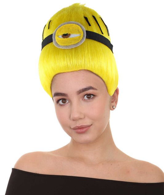 Unisex Funny Movie Character Yellow Wig | Premium Breathable Capless Cap | Flame Retardant Synthetic Fiber