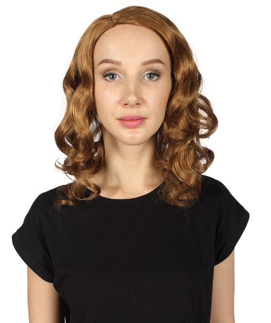 Medium Wavy Cosplay Brown Women's Wig