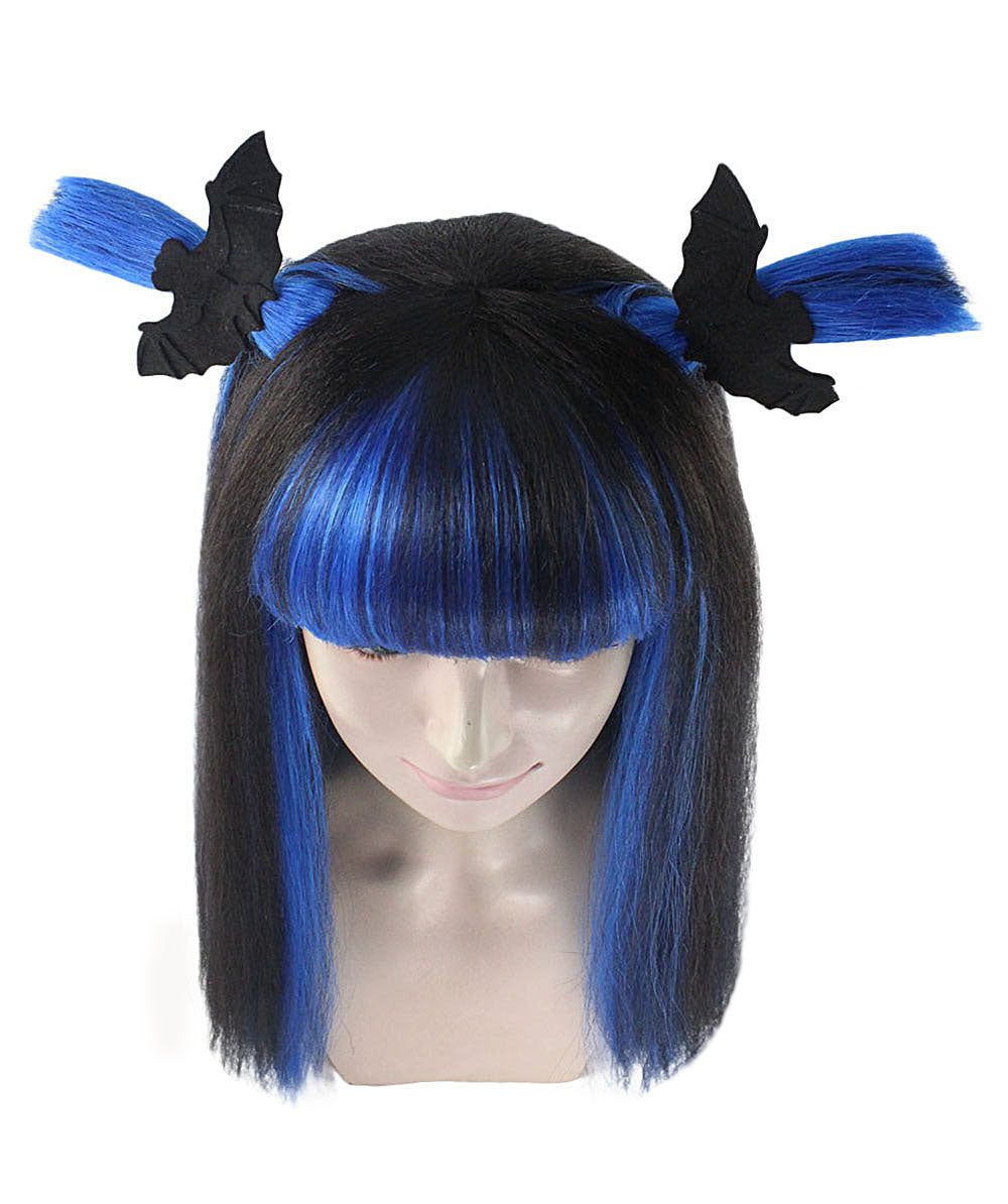 Bat Black and Blue Wig