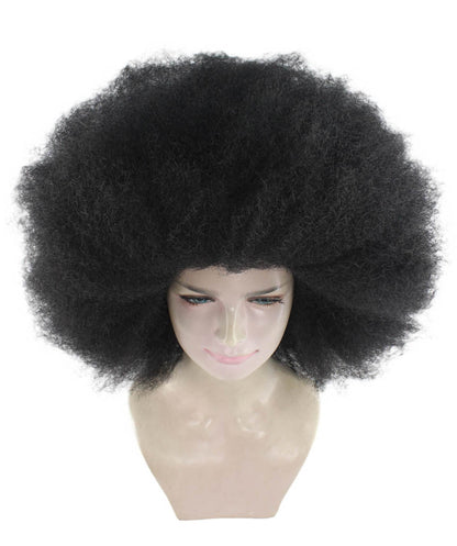 Womens Comedy Afro Wig | Black Oversized TV/Movie Wig | Premium Breathable Capless Cap