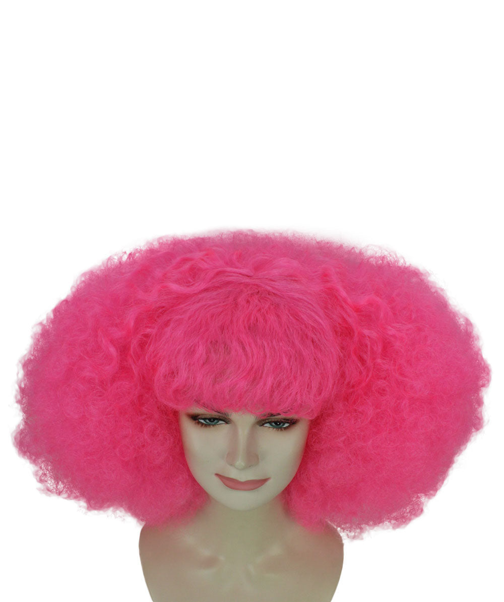 Fuchsia japanese actress afro wig