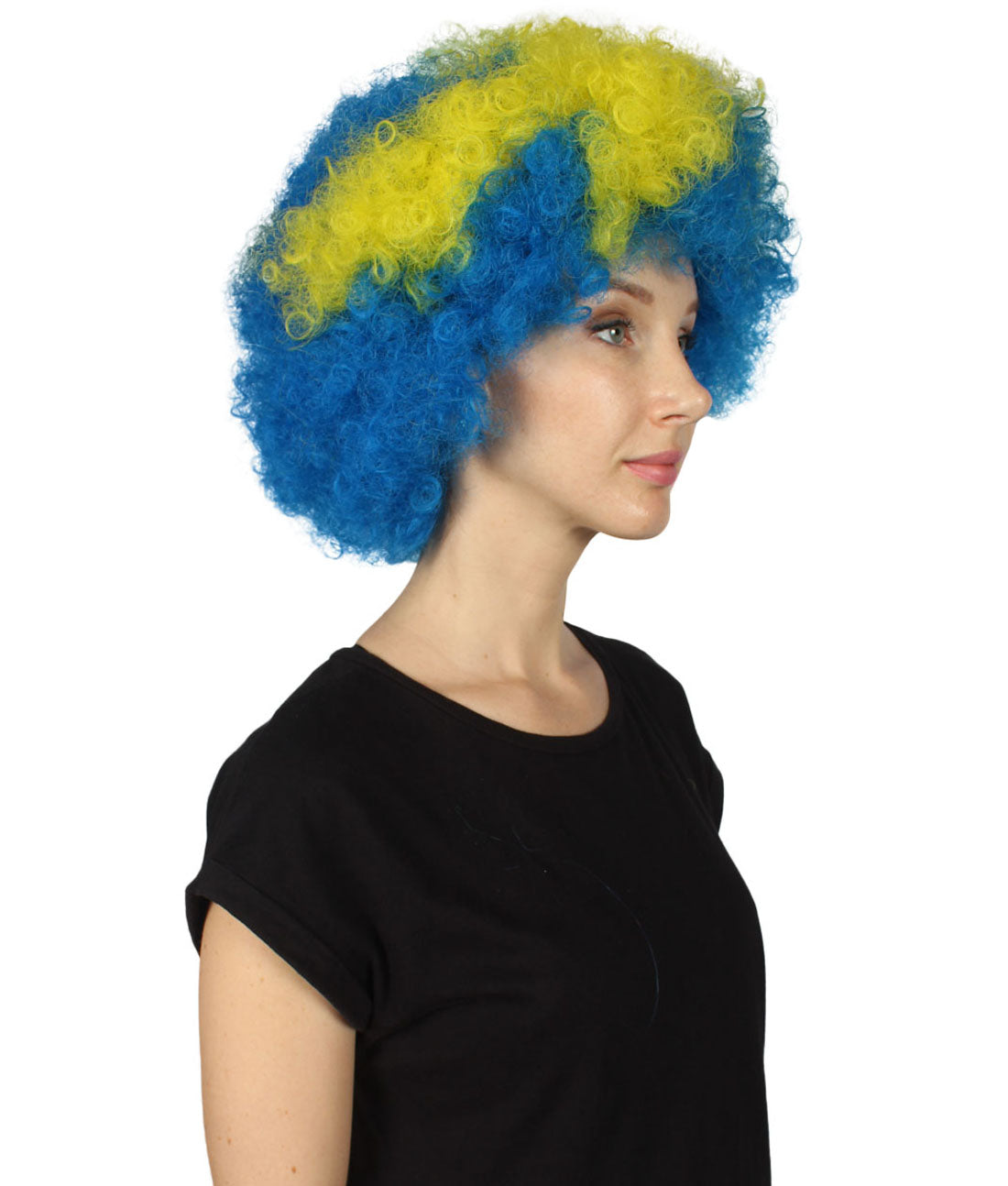 sweden flag sport afro wig