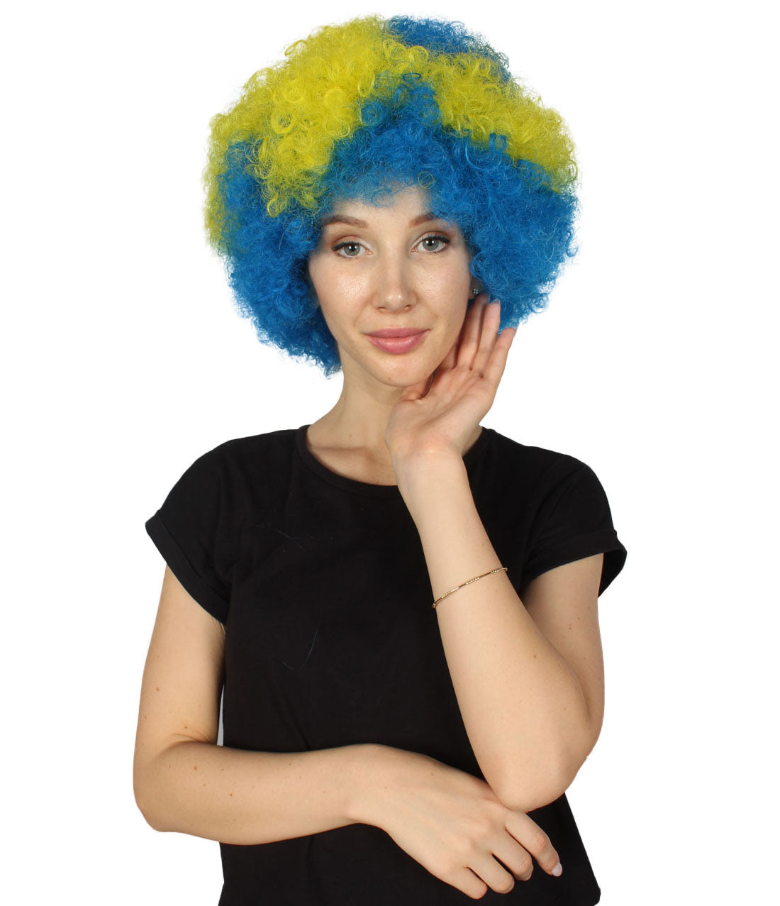 sweden flag sport afro wig