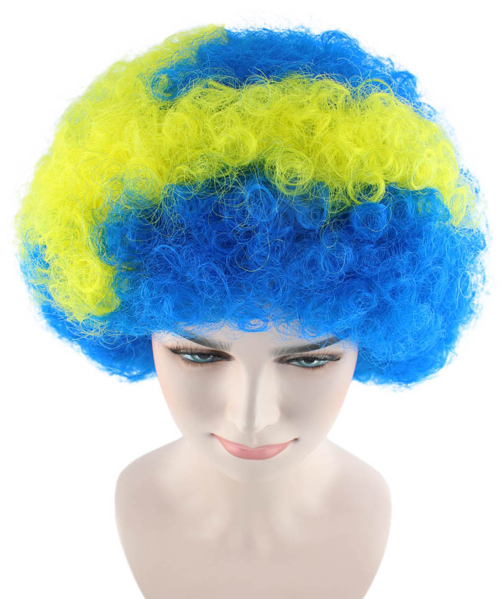 sweden flag sport afro wig