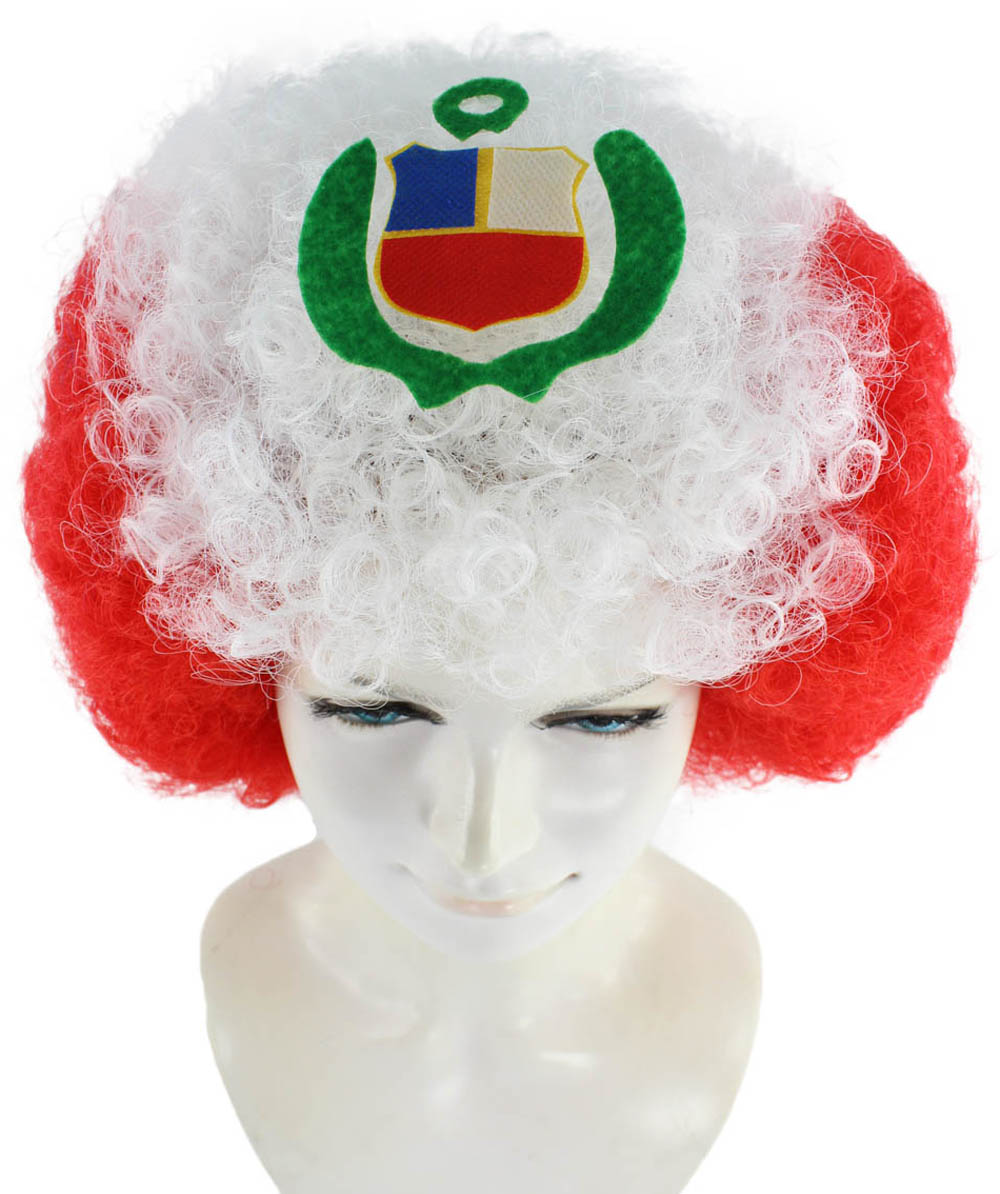 peru flag sport afro wig