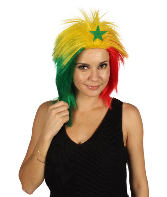 Senegal Flag Mullet Wig