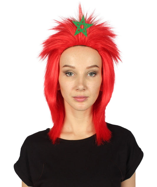 Morocco Flag Mullet Wig