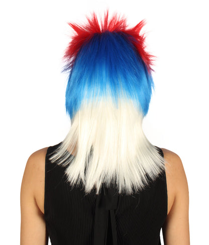 Serbia Flag Mullet Wig