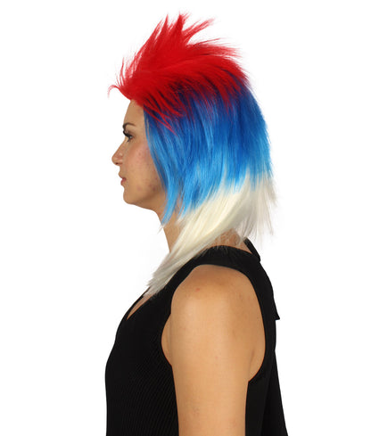 Serbia Flag Mullet Wig