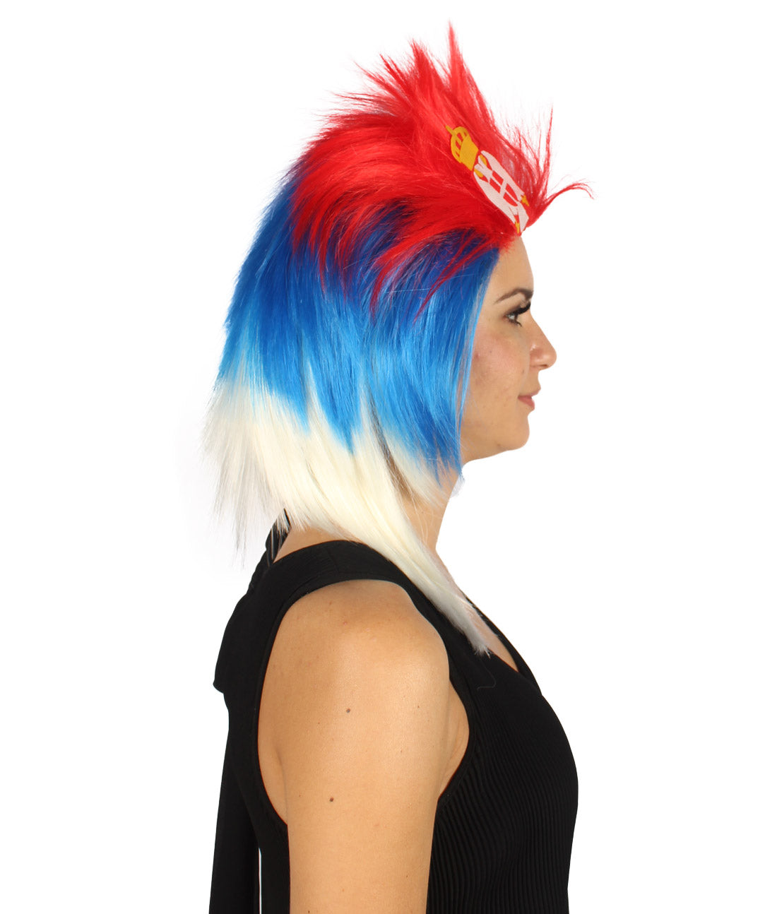 Serbia Flag Mullet Wig