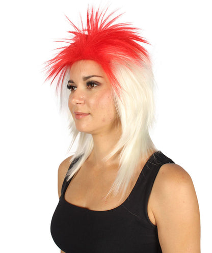 Japanese Flag Mullet Wig