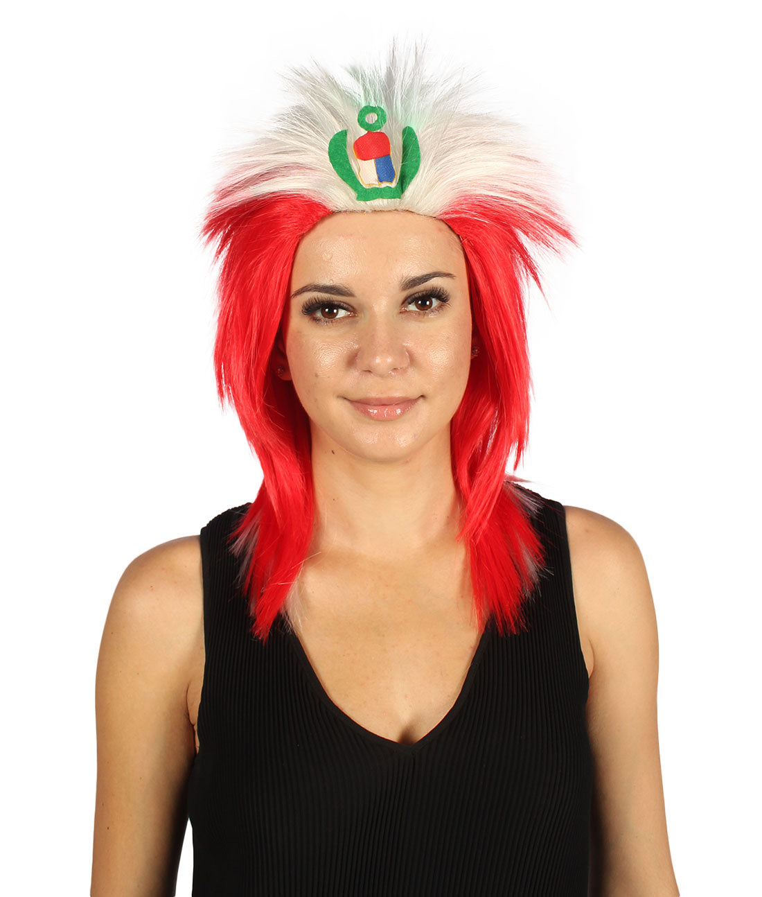 Peru Flag Mullet Wig