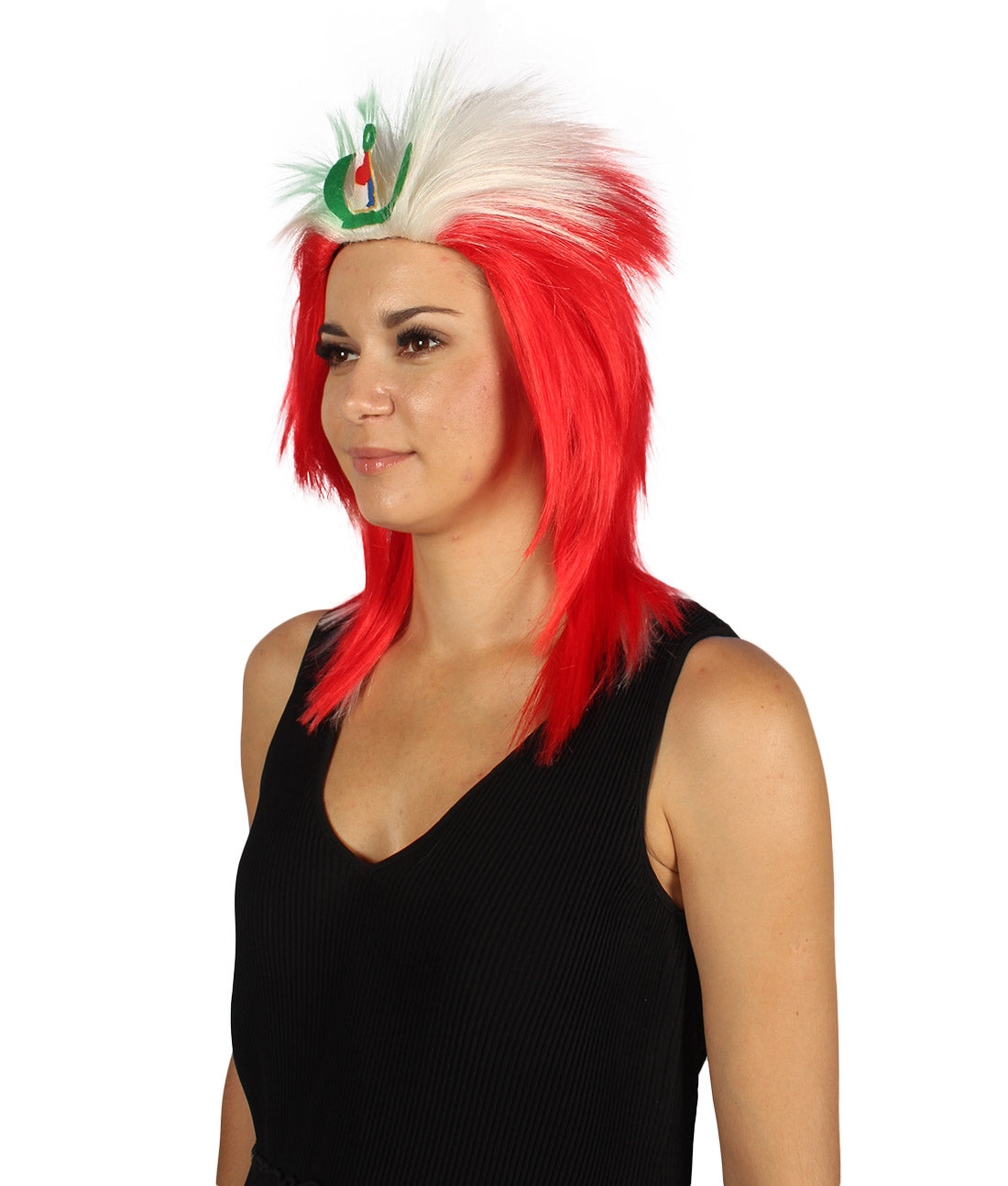 Peru Flag Mullet Wig